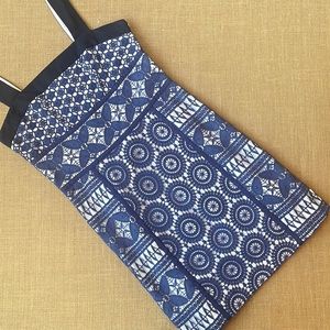 Tory Burch Blue and White Patterned Dress
